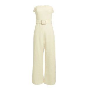 Alexis brand ivory linen strapless jumpsuit
